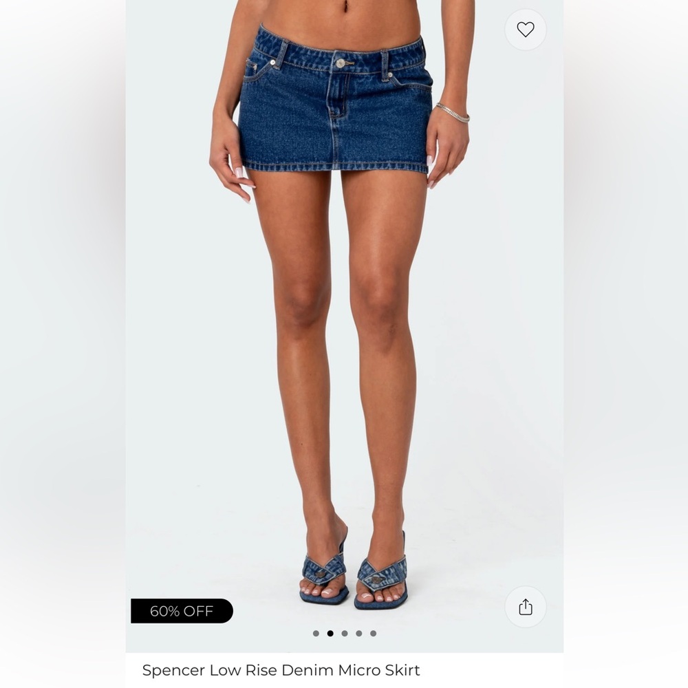 Edikted Blue Denim Micro Skirt